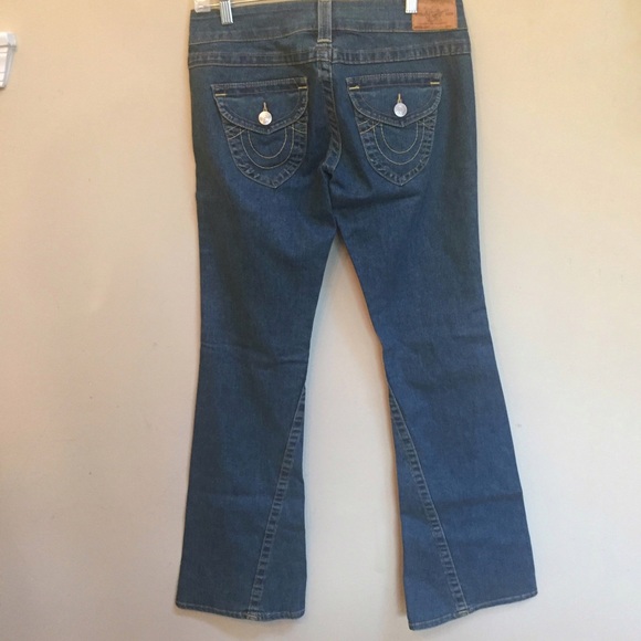 Y2K True Religion Joey 7” Rise Boot Cut Flare Jeans Sz 28 - Picture 4 of 15
